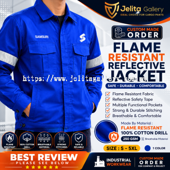 Industrial Reflector Jacket Flame Resistant Cotton Drill