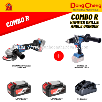 DongCheng 20V Combo R DCSM03-100 ANGLE GRINDER/DCJZ03-13 HAMMER DRILL