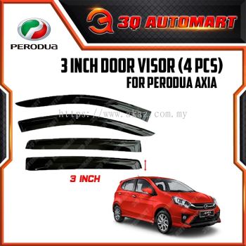 Door Visor 3 Inch / 4 Inch Air Press Window Door Visor Wind Deflector For Perodua Axia (4Pcs/Set)