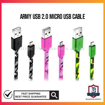 Fast Charging ARMY Design Cable For iPhone & Micro 2.4A