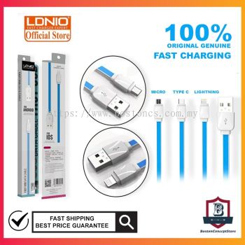 BOSTON Lightning And MICRO USB Cable 1 Meter LDNIO XS07 Apple IOS Type C