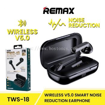 REMAX TWS-18 Wireless Earbuds Bluetooth Earphone Stereo on Ear Noise Cancelling Earbuds Bluetooth Earbuds Bass