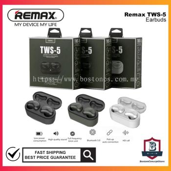 Remax TWS-5 Wireless Headset Bluetooth Earbuds Twins Earphone With Charging Box