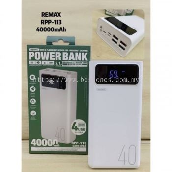 Remax RPP-113 40000mAh Power Bank 4 USB 3 Input With Touchlight LED Digital