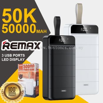 Remax Power Bank Fast Charging 50000mAh RPP185 3 Input 3 Output 50k Besar Camping Outdoor Battery