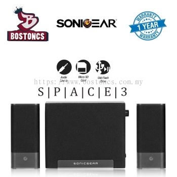 SonicGear SPACE 3 BTMI 2.1 Hi-Fi Bluetooth Speaker with Subwoofer & Pure Rich Sound