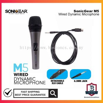 SonicGear M5 Wired Dynamic Microphone (4m Cable) 1 Year Warranty