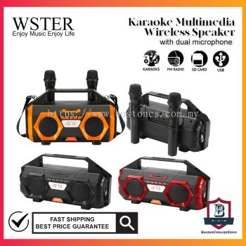 WS-5356M WIRELESS SPEAKER WITH DUAL MICROPHONE GOOD PARTNER WITH FM/USB/BLUETOOTH/AUX BOOM BASS