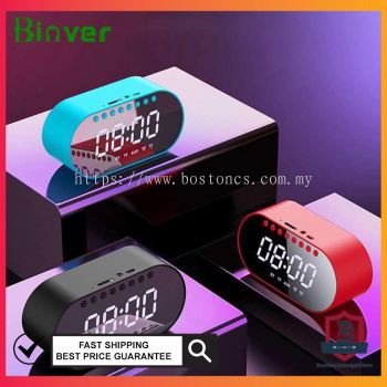 Binver T1 Clock Bluetooth Digital Speaker Alarm Clock LED Display FM Radio TF Card Bluetooth Alarm Speaker LED Screen
