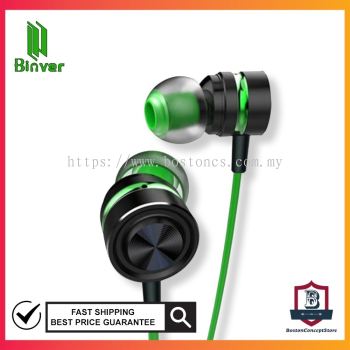 Binver P30 Double Bass Magnetic Gaming Earphone Earbuds Noise Reduction Headset with Mic Sport PUBG Extra Bass