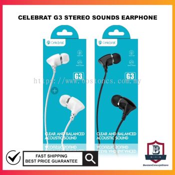 CELEBRAT G3 STEREO SOUNDS EARPHONE WIRED EXTRA BASS EARPHONE EARBUDS HEADPHONE Wired Earphone Stereo Bass Earphone