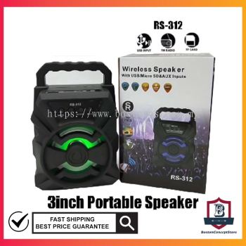 Portable 3 inch Led Speaker RS-312 RS 315 RS-415 Wireless Speaker with USB/BLUETOOTH/AUX 4 inch 6.5 inch Speaker
