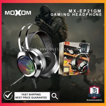 BOSTON MOXOM MX-EP21GM Wired 3D Surround Sound Gaming Headphone Glaring LED Light With Adjustable MIC