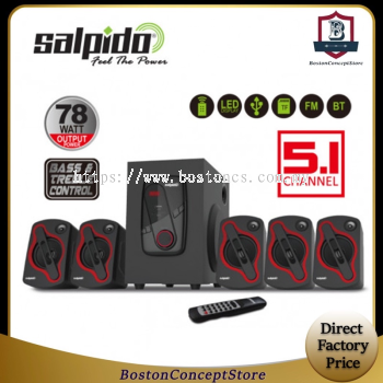 Salpido Console 3 Active Multimedia Subwoofer System 5.1 Channel Multimedia Speaker With Bluetooth / FM / USB / SD & RC