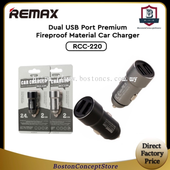 Remax RCC-220 Rechan Series DC 5V-2.4A Dual USB Port Premium Fireproof Material Car Charger