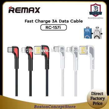 Remax Janker Series RC-157i RC-157a Fast Charge 3A Data Cable Lightnin Ip Android Lightnin Ip Type C 90 degree