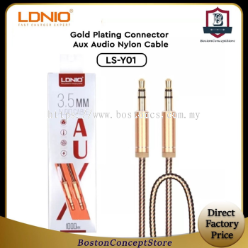 LDNIO LS-Y01 3.5mm Gold Plating Connector Aux Audio Nylon Cable (1m)