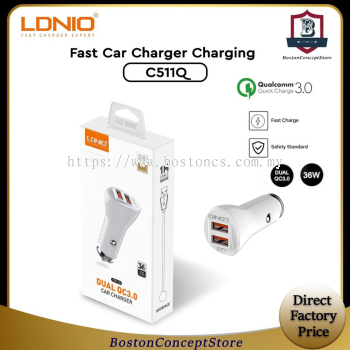  LDNIO C511Q Qualcomm 3.0 Fast Car Charger Charging  Dual QC 3.0 USB Port with Micro Usb Cable Fast Car Charger