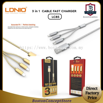 LDNIO LC85 3 IN 1 CABLE Ip Lightnin and MICRO CABLE FAST CHARGER