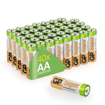 GP Batteries LR06 1.5 V Super Alkaline Multipacks Mignon AA Battery (Pack of 40)