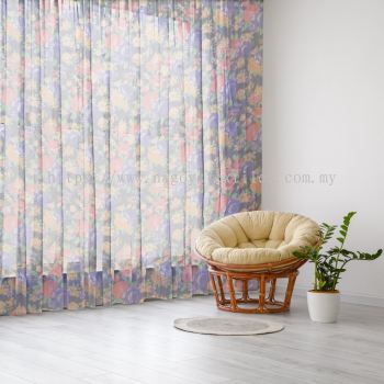 Floral Sheer Curtain 58" 