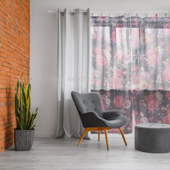 Floral Sheer Curtain 58"