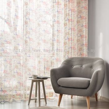 Floral Sheer Curtain 58"