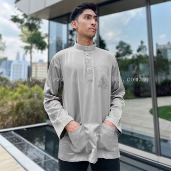 Cekak Musang Berpesak (Baju Sahaja) Light Grey