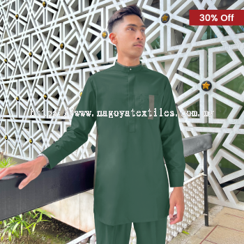 Baju Melayu Kurta Slim Fit Nagoya Sepasang (BKS) Dusty Green