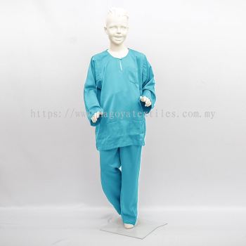 Baju Melayu Moden Teluk Belanga Sepasang Untuk Kanak-Kanak (TBKP) Baby Blue