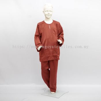 Baju Melayu Moden Teluk Belanga Sepasang Untuk Kanak-Kanak (TBKP) Copper