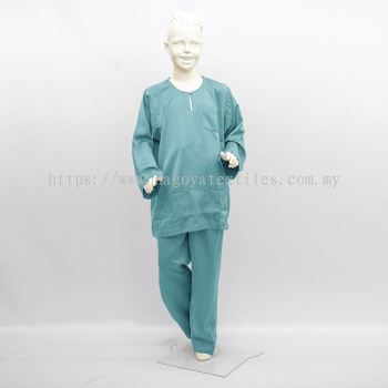 Baju Melayu Moden Teluk Belanga Sepasang Untuk Kanak-Kanak (TBKP) Dusty Blue