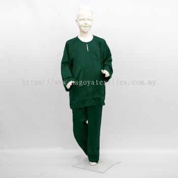 Baju Melayu Moden Teluk Belanga Sepasang Untuk Kanak-Kanak (TBKP) Emerald Green