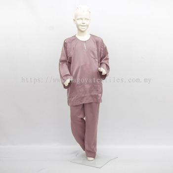 Baju Melayu Moden Teluk Belanga Sepasang Untuk Kanak-Kanak (TBKP) Light Plum