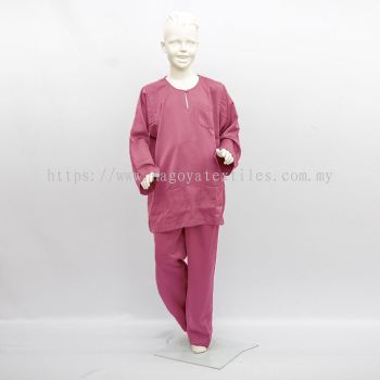 Baju Melayu Moden Teluk Belanga Sepasang Untuk Kanak-Kanak (TBKP) Pink