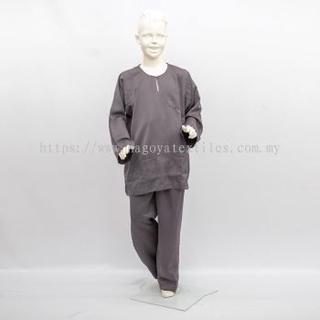 Baju Melayu Moden Teluk Belanga Sepasang Untuk Kanak-Kanak (TBKP) Purple Grey