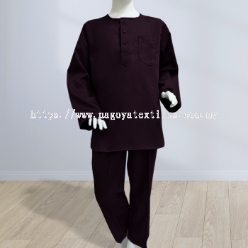 Baju Melayu Kurta Sepasang  Untuk Kanak Kanak Cotton Tetra (KKP) Dark Purple