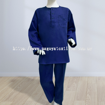 Baju Melayu Kurta Sepasang  Untuk Kanak Kanak Cotton Tetra (KKP) Royal Blue