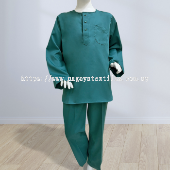 Baju Melayu Kurta Sepasang  Untuk Kanak Kanak Cotton Tetra (KKP) Teal