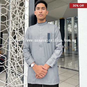 Baju Melayu Kurta Nagoya Baju Sahaja (BKL) Grey Blue