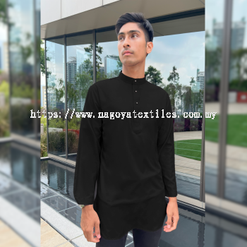 Baju Melayu Kurta Slim Fit Nagoya Baju Sahaja (KCM) Black