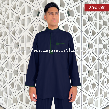 Baju Melayu Kurta Nagoya Sepasang (KR) Midnight Blue