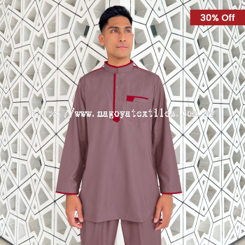 Baju Melayu Kurta Nagoya Sepasang (KR)  Plum