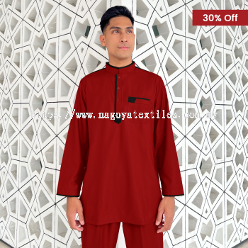 Baju Melayu Kurta Nagoya Sepasang (KR)  Red