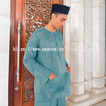 Baju Melayu Teluk Belanga Sepasang  (TBSP)  Dusty Blue