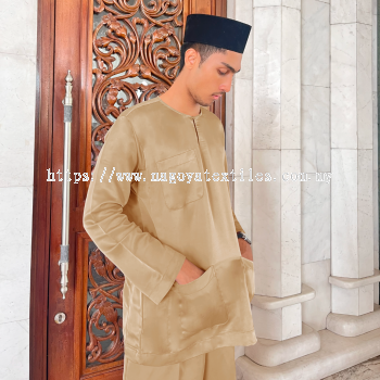 Baju Melayu Teluk Belanga Sepasang  (TBSP) Light Gold