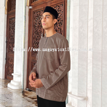 Baju Melayu Teluk Belanga Baju Sahaja (TB) Brown Grey