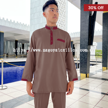 Baju Melayu Kurta Nagoya Sepasang (CK) Plum Maroon