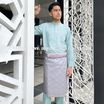 Baju Melayu Cekak Musang Cotton Slim Fit Sepasang (CSP) Light Blue