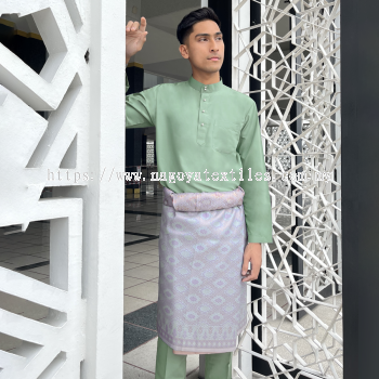 Baju Melayu Cekak Musang Cotton Slim Fit Sepasang (CSP) Mint